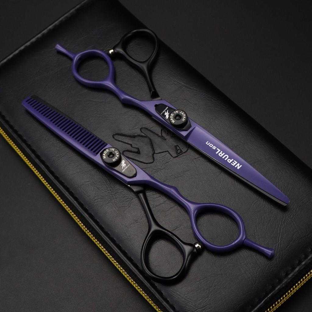 6.0" Napson Black & Purple Hairdressing Scissors FGF05
