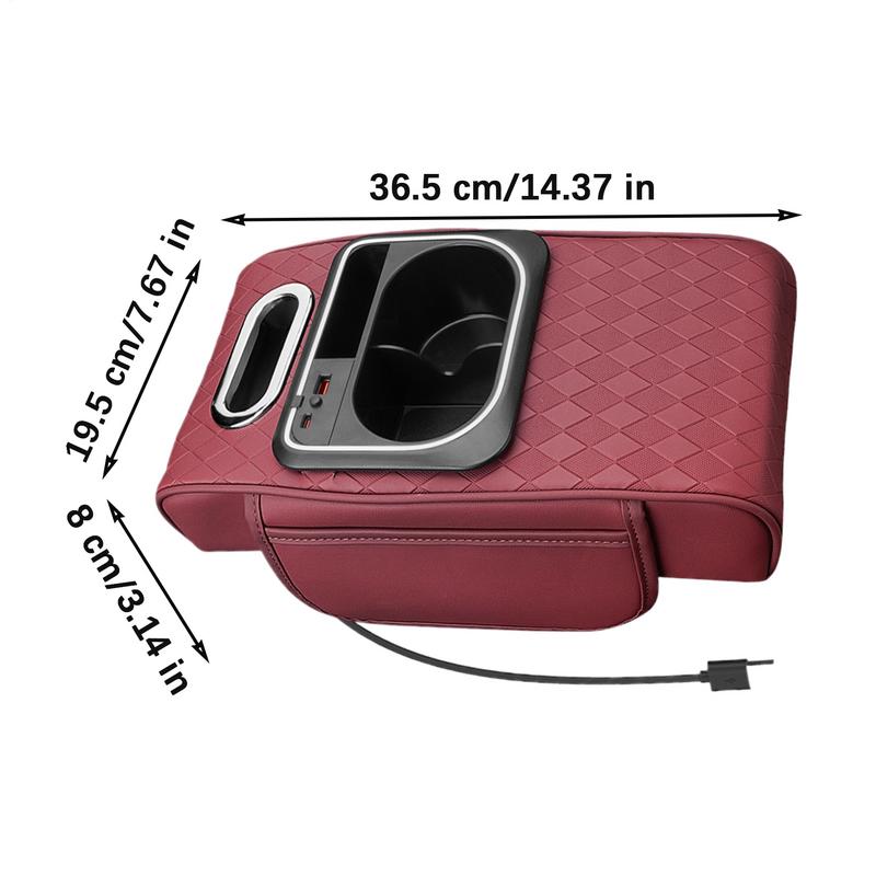 Arm Rest Organizer Car Auto Arm Rest Heightening Pad Multi-function Cup & Tissue Holder for Front Seat Organization Road Trip