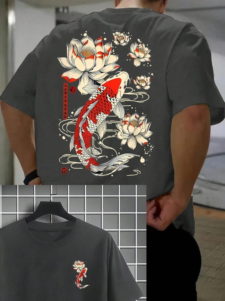 Mens Fashion Printed Loose Short Sleeve TShirt Exquisite Design Essential For Summer Easy To Match Showcasing Your Style