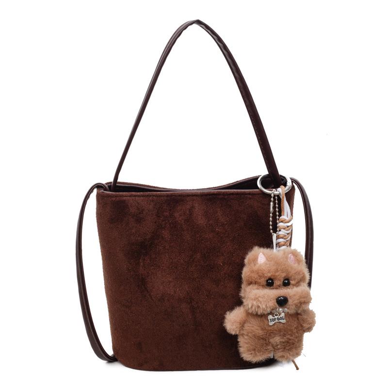 

Autumn 2025 Korean Suede High-Value Bucket Shoulder Crossbody Bag Bag Only