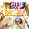 7cm Kostka sera do wyciskania Super miękka Realistyczna Powolny powrót Fidget Toy Wygodna Kolorowa Kostka sera Piłka antystresowa Ulgę w stresie