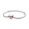 100% 925 Pure Silver Pan Carat Logo Heart Bracelet Shop Surface Clear Bracelet Fit Charm Beads Bracelet