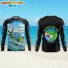 Men's T-Shirt Fishing Pattern Fashion Autumn Long Sleeve Casual Comfortable Boys Top Outdoor Sportswear Children's Clothing