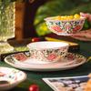 European Ceramic Western Steak Plate Painted Rose Dinner Plate Both That Noodle Bowl Dessert Main Course Dish Kitchen Tableware