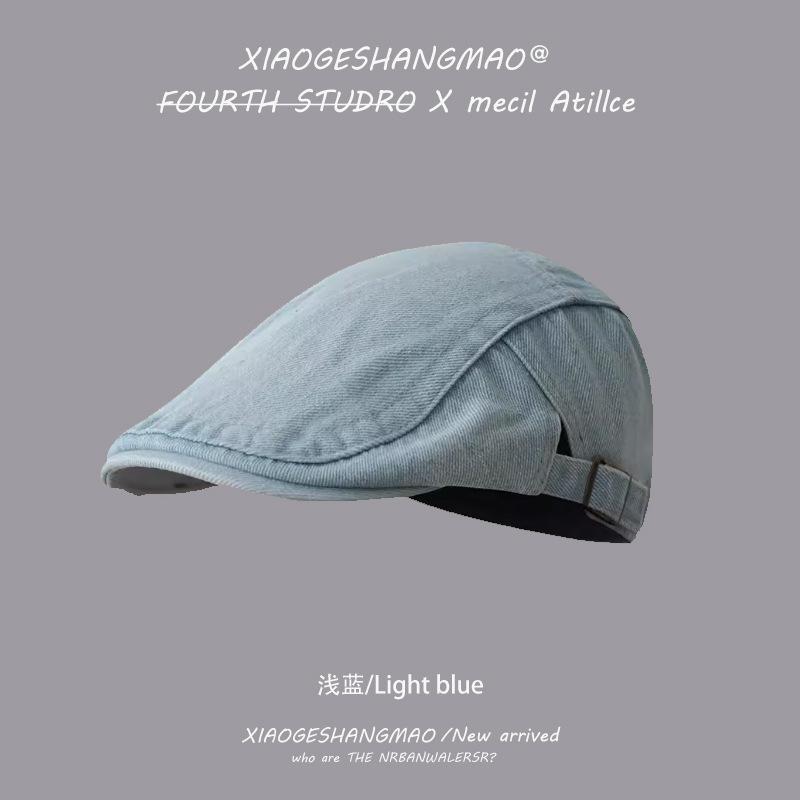 Retro cowboy forward hat women's big head circumference British octagonal painter hat fashionable and versatile new newsboy hat men