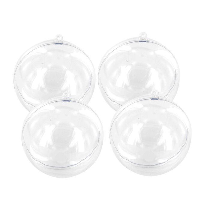 Boule en plastique cristal transparent 5 cm x 4 pièces