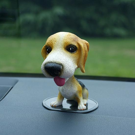 Shake Head Dog Car Dashboard Decoration Funny Nodding Dog Ornament Resin Auto Interior