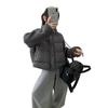 Autumn and Winter New White Duck Down Korean Knitted Splicing Light and Thin Down Jacket Women's Short Sweater Sleeve Jacket Tide