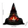 KX4B Halloween Resins Mysterious Wizard Sculpture Tealight Stand For Meditations Relaxation Ambiances and Party
