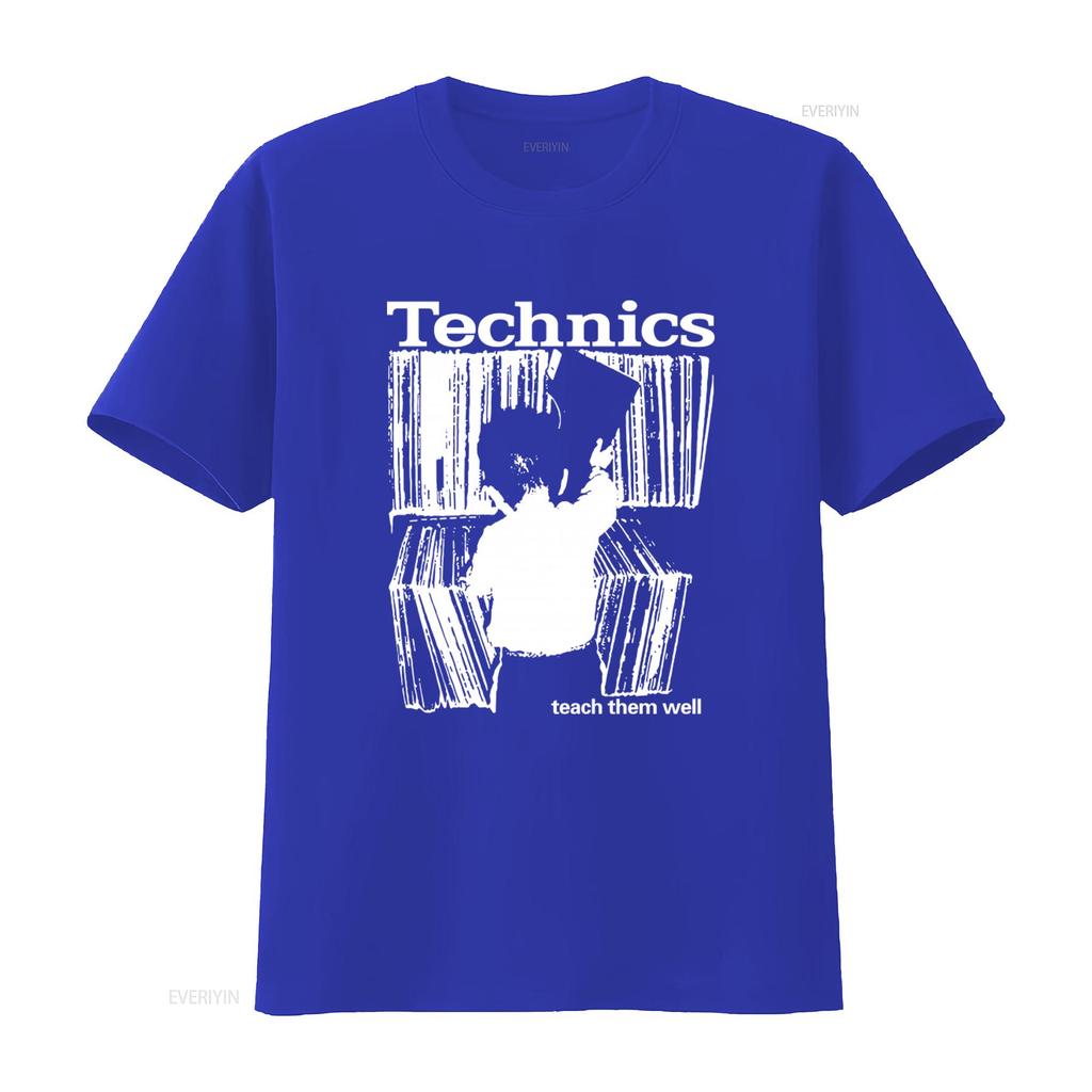 Vintage Technics T-Shirt Herren L Schwarz Audio Hi Fi Plattenspieler Hip Hop DJ Y2K 2000er Lehre Sie Gut vintage Gewaschen Bequem