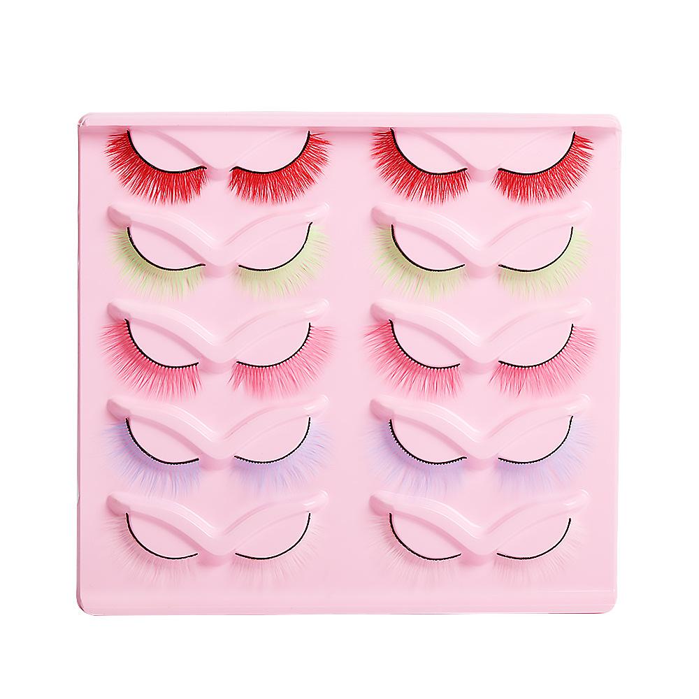 

10 Pairs Of Colorful Exaggerated False Eyelashes, Stage Banquet Thick Simulated Eyelashes