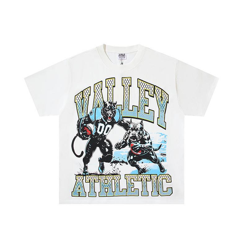 26 Cross-border foreign trade VALL Meichao high street retro washing water old direct injection hot diamond short sleeve pullover men's and women's 