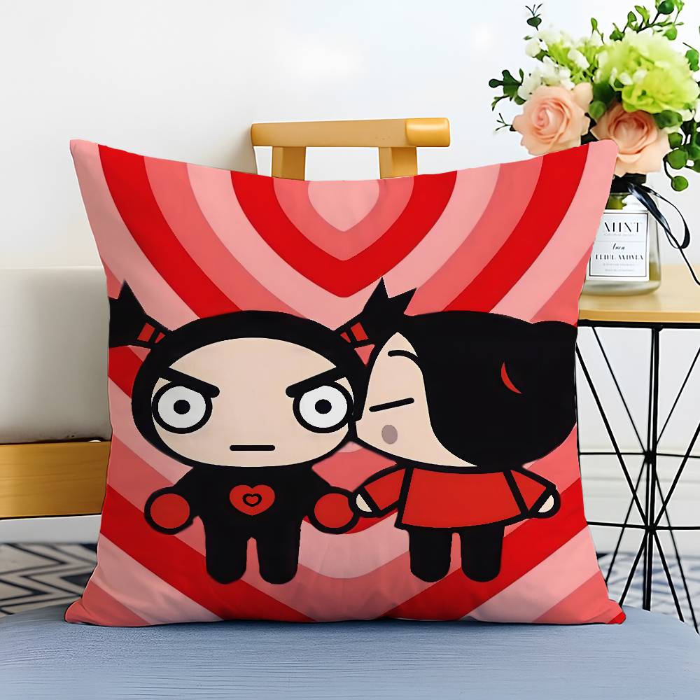 Anime P-Puccas Pillow Case Anti-dustmite Pillowcase Invisible Zipper Silky Short Plush Sofa Cushion Cover