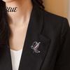 Alloy Brooch Butterfly Dazzling Rhinestone Inlay Zinc Pin Suits Coats