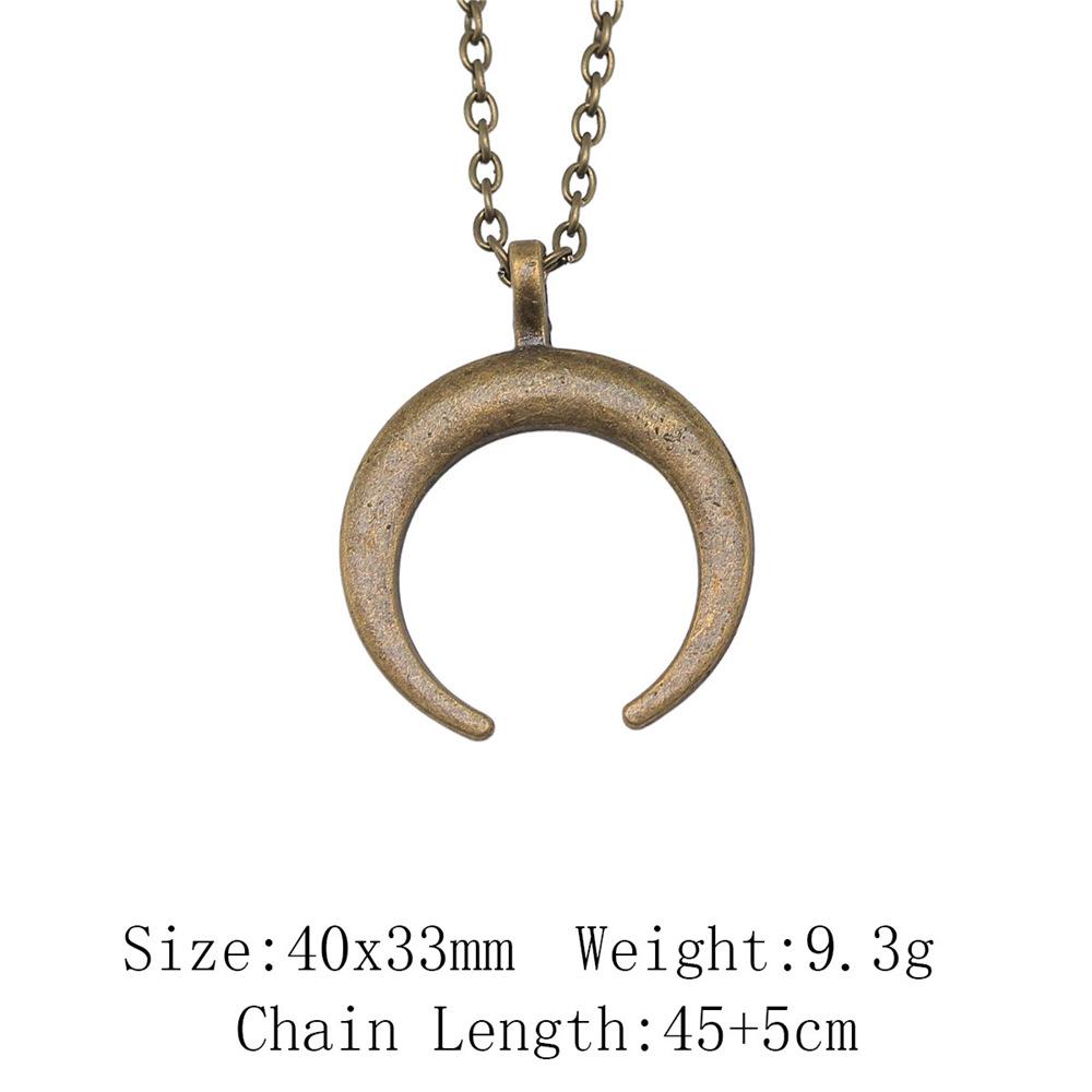 Punk Witch Horn Crescent Pendant Necklace For Women Men Half Moon Necklace Crescent Lune Necklace