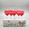 Romantic Proposal To Express Creative Love LOVE Chinese Valentine's Day Cake Candle Red Heart Shaped Birthday Candle