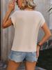 Women's Round Neck Short Sleeve Sweater with Embroidered Pocket Casual Knit Top Spring Summer Fashion 2024 Trendy T-Shirt Style Y2K Clothing