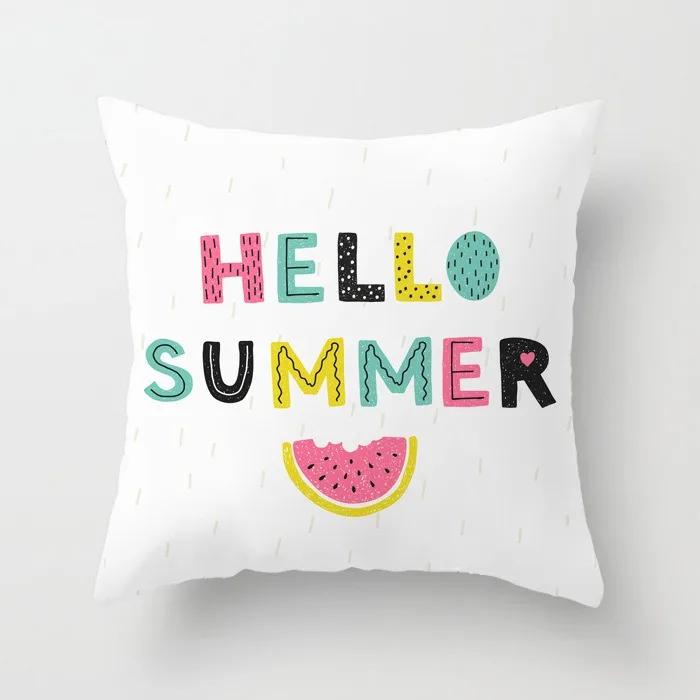 Fresh Summer Fruit Pineapple Watermelon Print Pillow Cover Office Chair Cushion Cover Fashionable Luxury Home Decoration