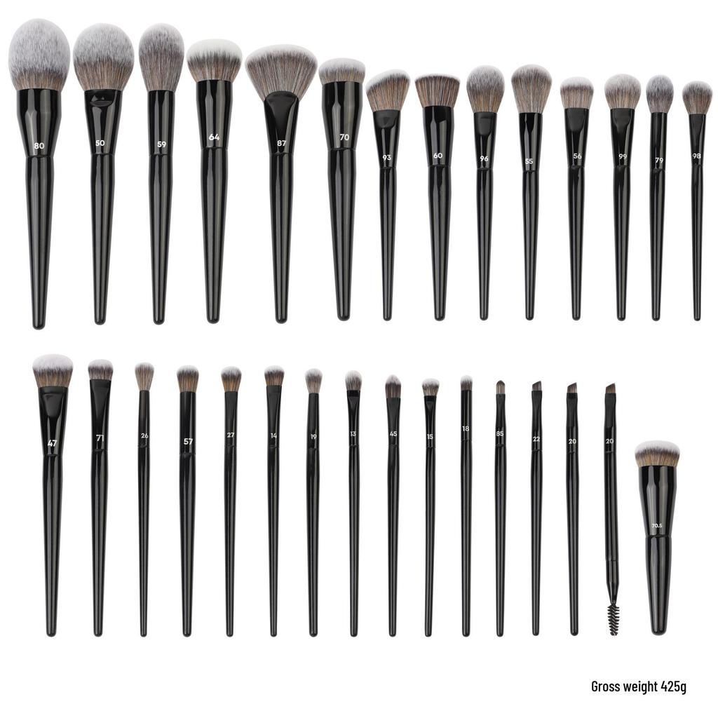 30-Piece Professional Makeup Brush Set: Soft Brushes for Powder, Eyeshadow, Blush & Highlight