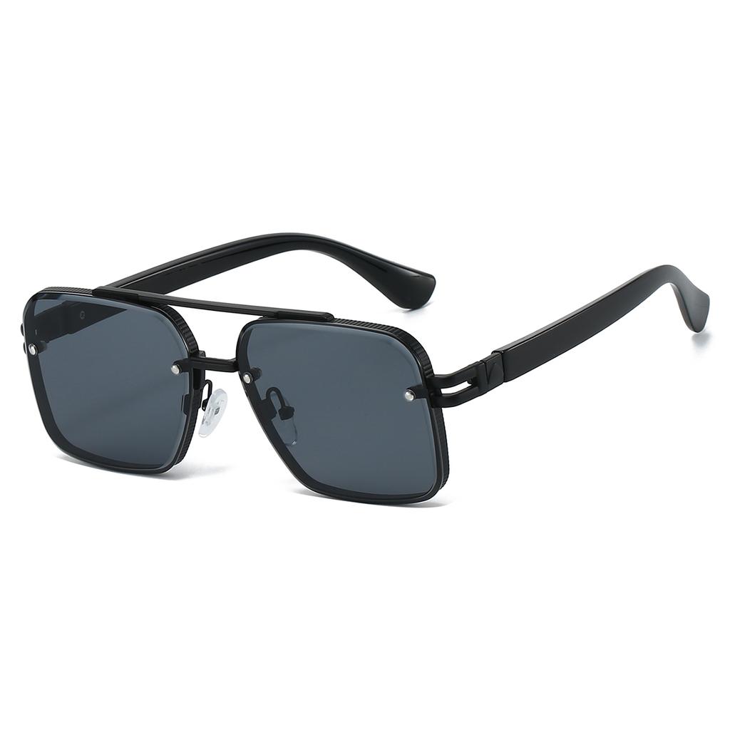 Vintage Square Sunglasses Men Fashion Double Bridge Casual Sun Glasses New Trendy Luxury Brand Designer Outddor Shades