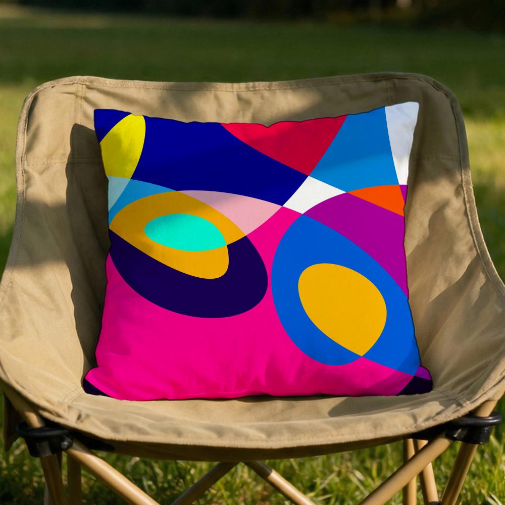 1Abstract Curve Colors Cushion Cover Soft Reversible  Durable Pillow Cover  MultiScene Use for Home  Car Daily Comfort