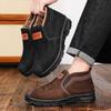 Men's New Winter Snow Boots, Fleece Lined Warm Cotton Boots, Comfortable Shoes for Middle-Aged and Elderly Men