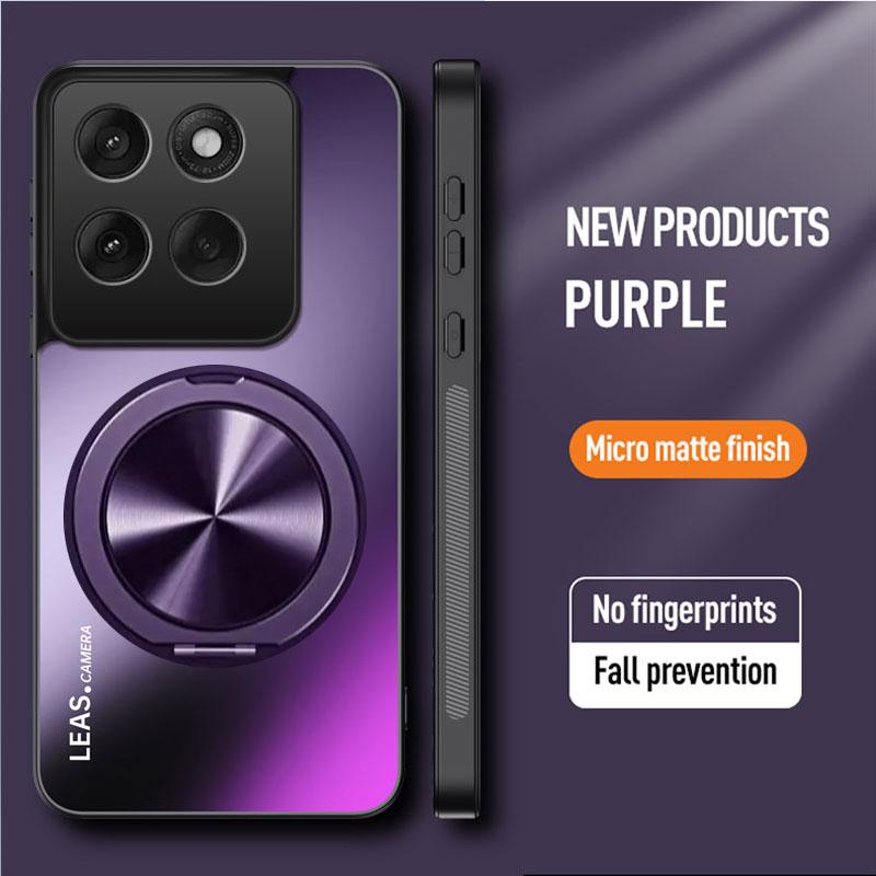 Magnetic Case For Motorola Edge 60 Pro 50 Fusion Matte Shockproof 360° Rotating Ring Holder Cover For Moto G75 G55 G85 G15 G24