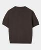 Dekkoloso Summer Cool Touch Henley Neck Short Sleeve Knit [Brown]