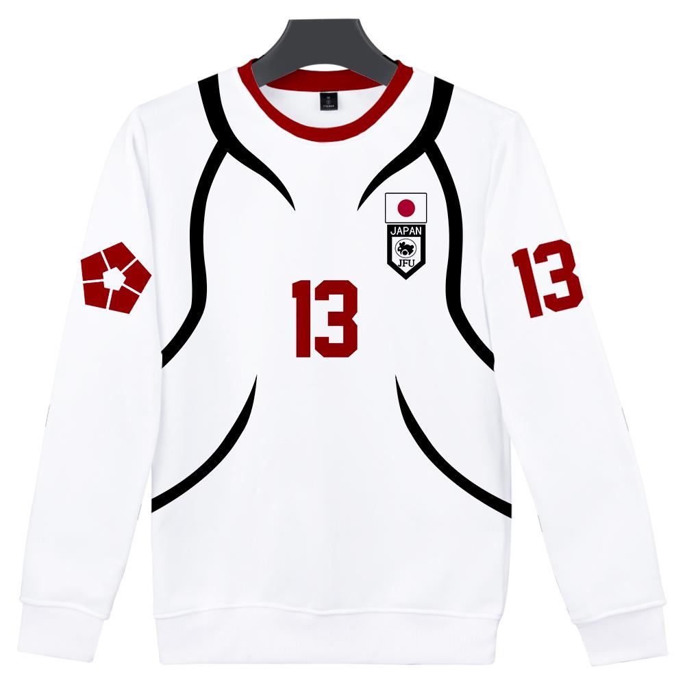 

Женские и мужские толстовки с принтом аниме BLUE LOCK, свитшоты с круглым вырезом, мужские дорожные свитера, мужской топ, уличная одежда, спортивный костюм для активного отдыха XXS белый