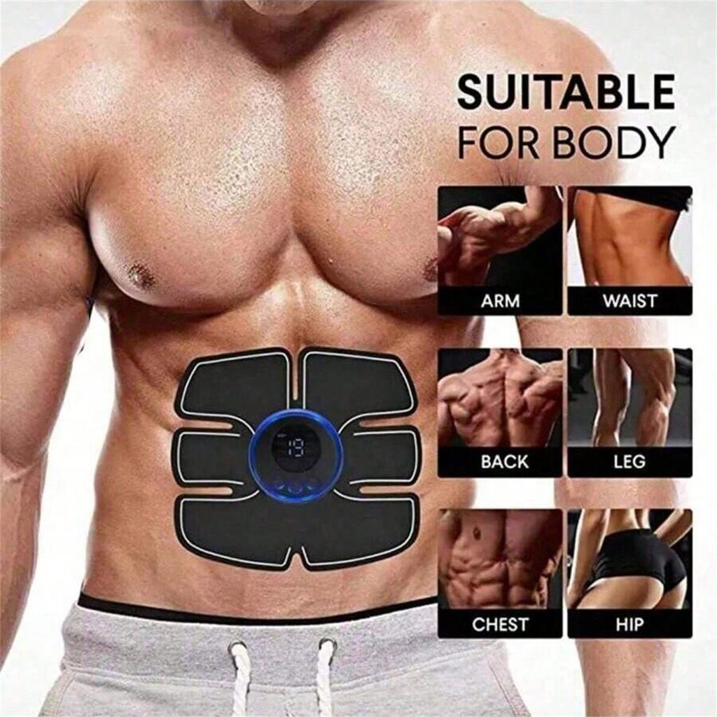 EMS Muscle Stimulator Training Device For Abs And Arms Workout, Home Fitness Equipment For Men