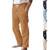 Men's Casual Pants - Large Pocket Drawstring Straight-leg Pants