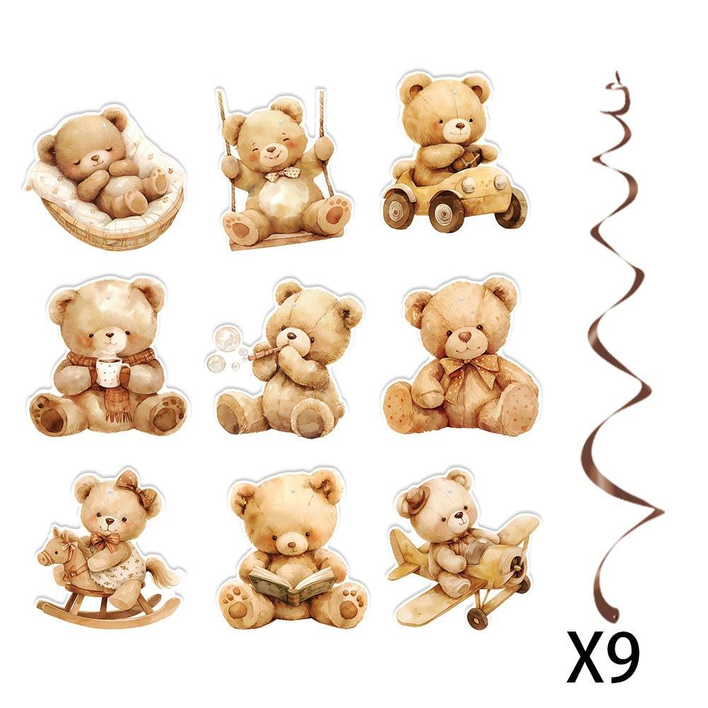 Little Bear Baby Welcome Party Decorative Banner Little Bear Spiral Baby Shower Decorative Flag Set