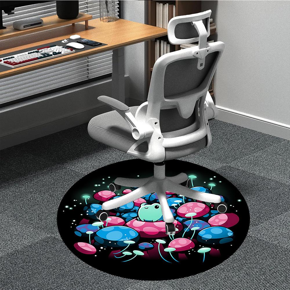1pc Mushroom Fantasy Office Round Area Rug, Under Office Chairs Bedroom Living Room Home Decor, Room Deco, Available in Various Sizes