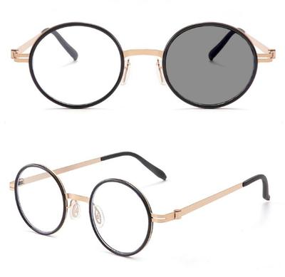 Round Blue Light UV Handcrafted Design Lennon Round 4 [REONAS] Glasses, Photochromic, Color-Changing, Blocking, Protection, Glasses, Celebrity/Artist