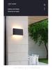 Modern Outdoor Waterproof LED Wall Light - Minimalist Ultra-thin Double-Head Design for Courtyard, Corridor, Bedroom, or Living Room.