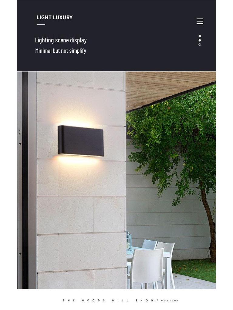 Modern Outdoor Waterproof LED Wall Light - Minimalist Ultra-thin Double-Head Design for Courtyard, Corridor, Bedroom, or Living Room.