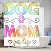 Dog Mom Shower Curtain Colorful Dog Paw Print Design For Pet Lovers Home Decor Shower Curtain Size 72X84Inches