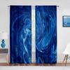 Abstract Marble Navy Blue Gold Marbling Sheer Curtains for Living Room Bedroom Decoration Window Chiffon Tulle Curtains Kitchen
