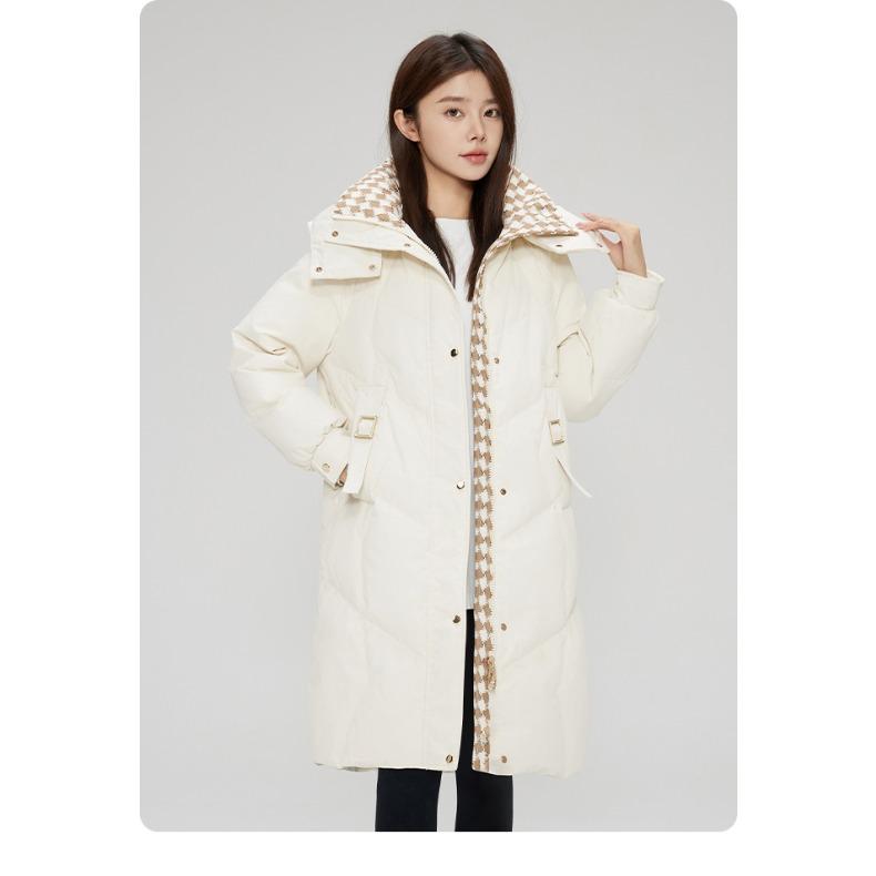 Winter Korean Style Thick Down Cotton Jacket with Stand Collar for Women