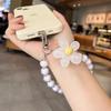 Mobile Phone Lanyard Wrist Rope Handmade Bead Colorful Macaron Round Bead Decoration Phone Case Anti Loss Lanyards Phone Charms