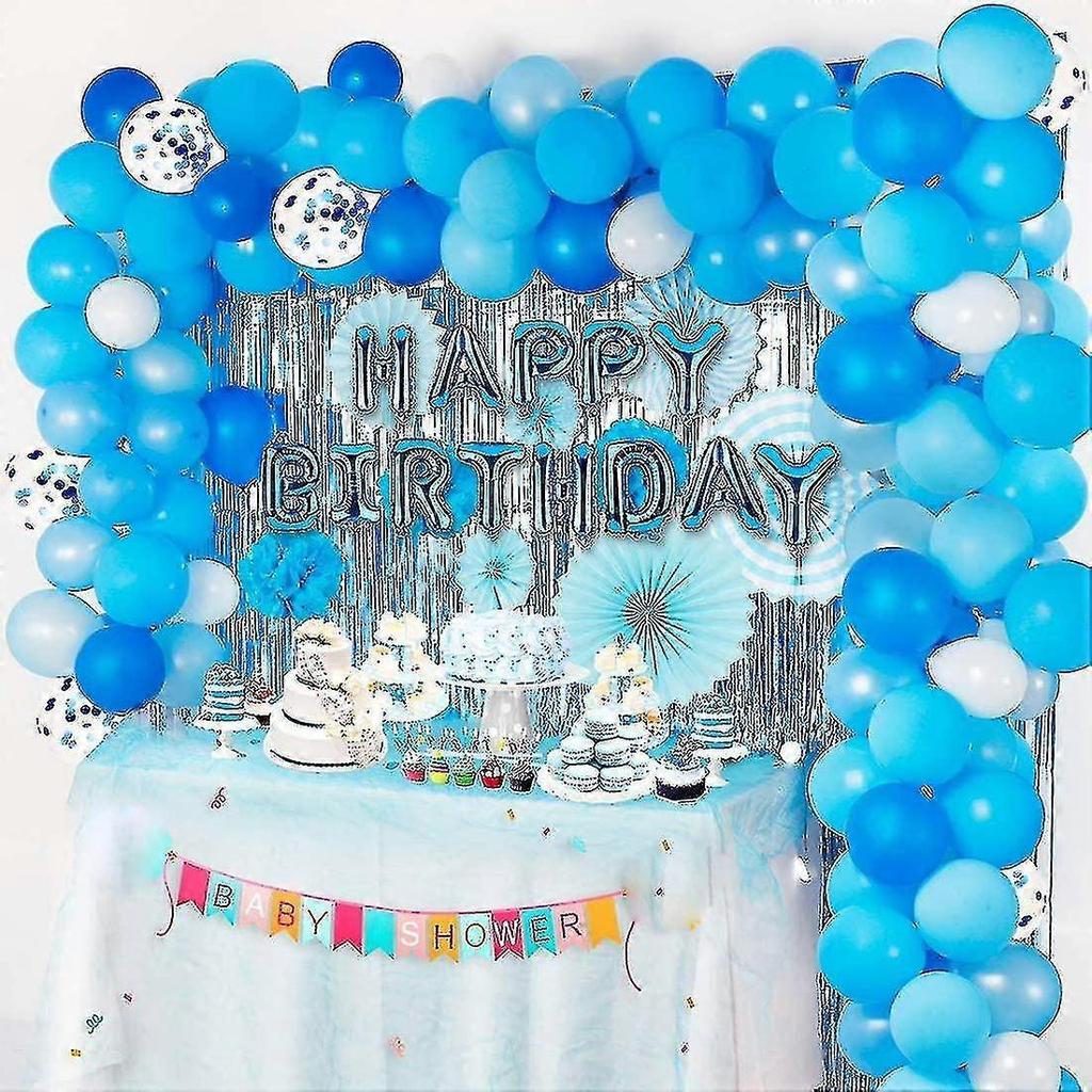 Birthday Decoration Gold Set, Garland Confetti Balloons Tablecloth