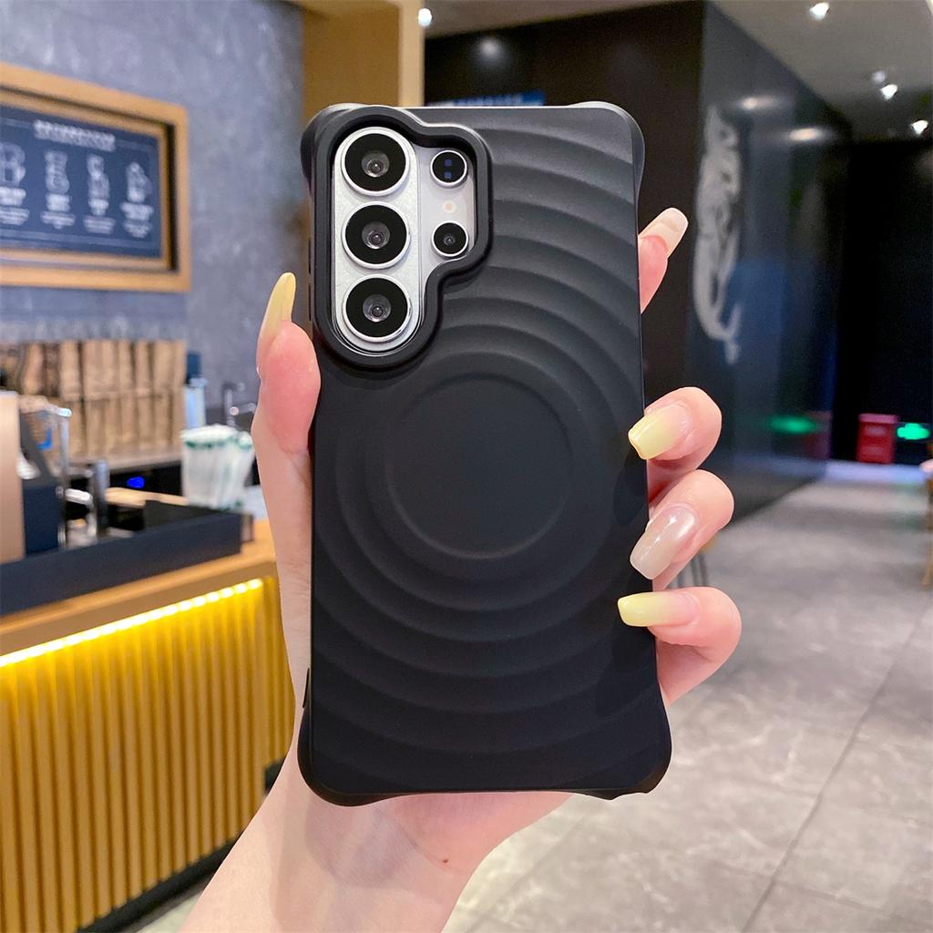 Water Ripple Silicone Soft Phone Case for Samsung Galaxy S26 Ultra S25 Plus S24 S23FE for Magsafe Magnetic Wireless Charge Cover