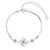 Tancise 925 Sterling Silver Zircon Bracelet Jewelry Geometric Bead Chain Link Bracelets Fashion Fine Wedding Gift for Girlfriend Women
