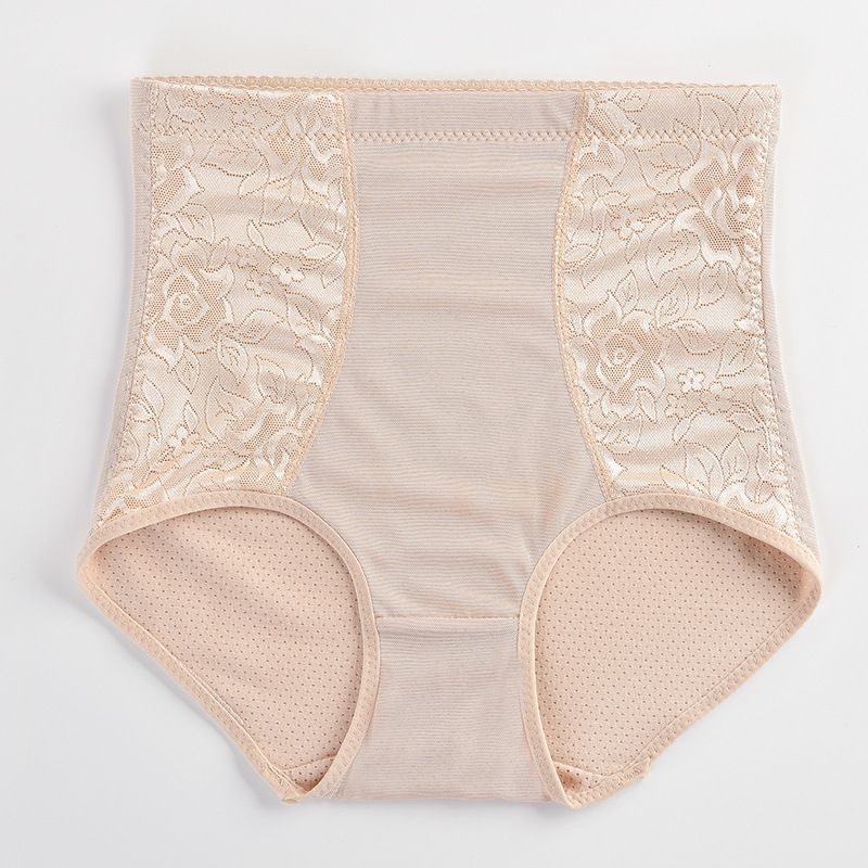 

Женское утягивающее белье для живота с придворным кружевом, со средней посадкой, моделирующие фигуру брюки для дам 4XL бежевый