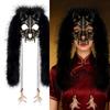 Animal Roleplay Face Cover Lightweight Plastic Structure And Detachable Faux Furs Halloween Accessory