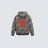 Vintage Leopard Print Hooded Zip-Up Sweatshirt With Red Thorn Studs Streetwear Unisex Oversized Casual Top
