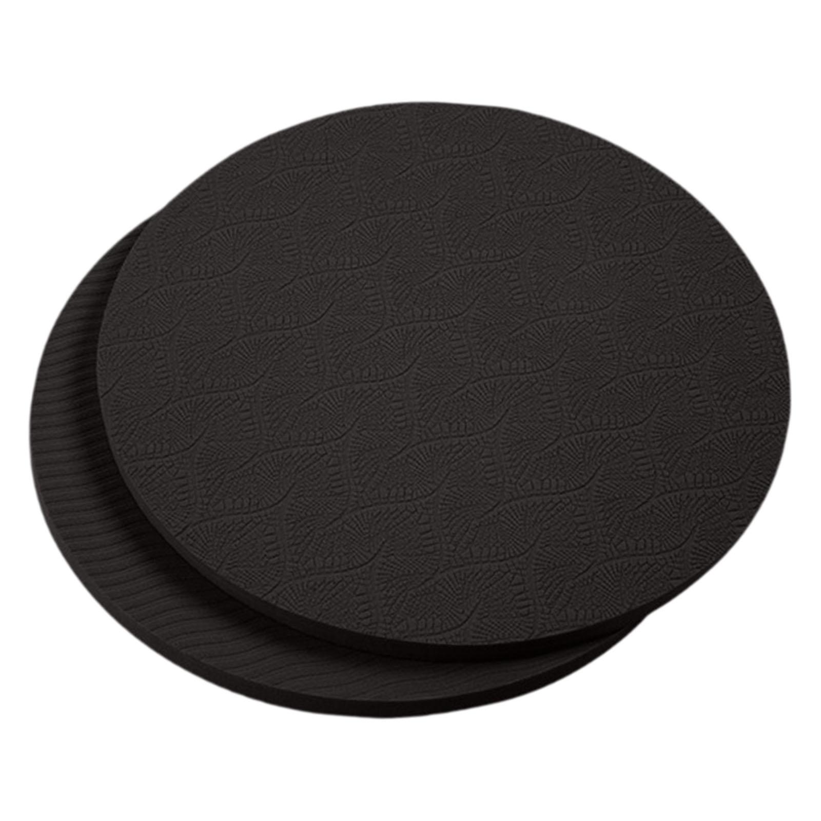 

2Pcs Yoga Knee Pads 7inch Dia Portable Yoga Cushions Anti Slip Exercise Protection Cushions for Pilates Plank Home Fitness чёрный