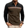 Men’s Long Sleeve Colorblock Polo Shirt