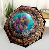 Underwater Coral Reef Scene Pattern Umbrella, Portable and Foldable Design, 8 Ribs, a Casual Accessory for Halloween, Christmas, and Birthday Gifts.