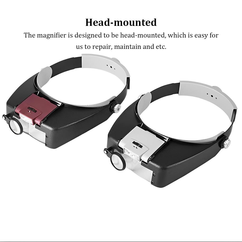 

Лупа, встановлена ​​на голові, світлодіодне освітлення, збільшувальне скло для читання, сіре